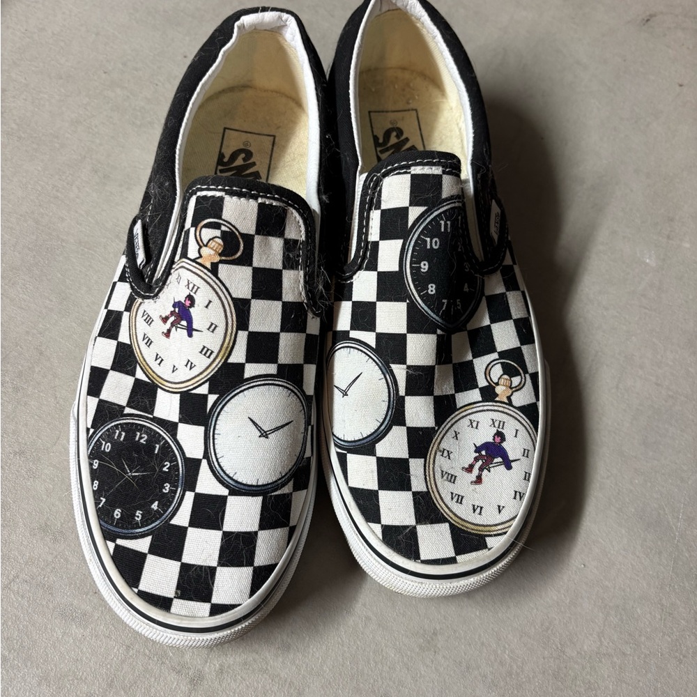 Vans Black and White Clock Checkered Sneakers
